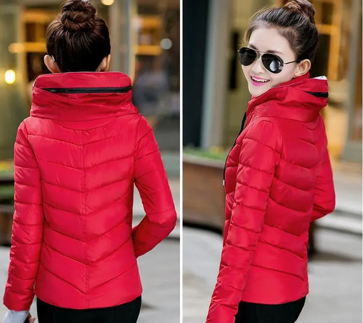 Women Parka Thick Outerwear Plus Size Down Coat Short Slim Design Cotton-padded Jackets And Coats TD1