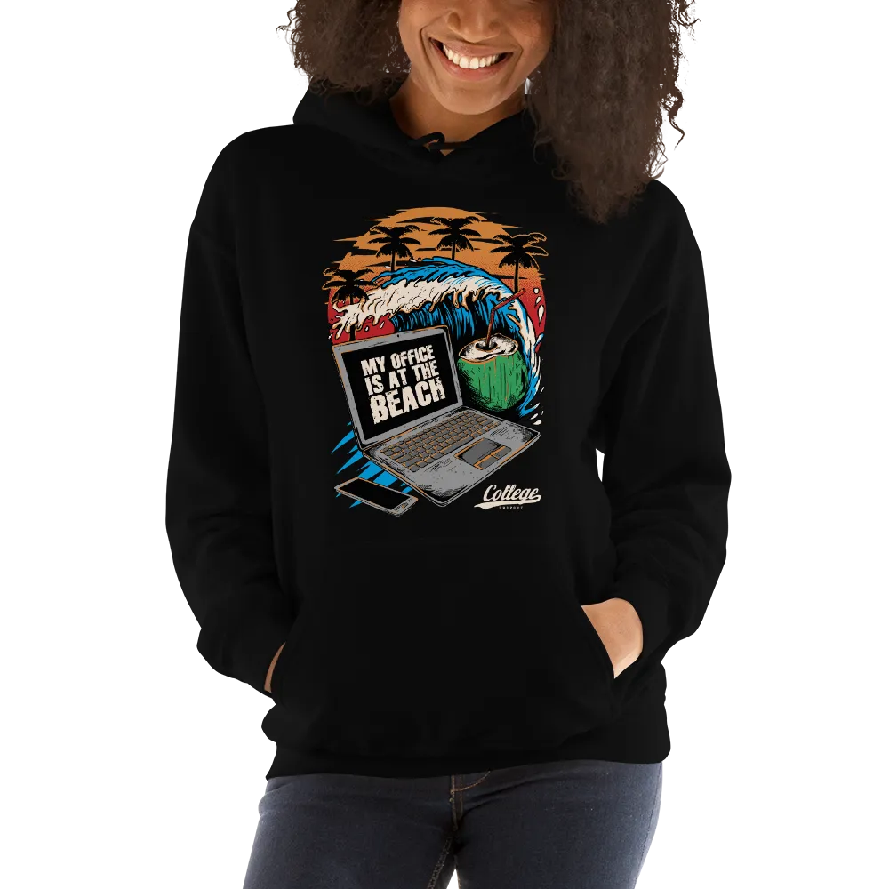 Women's Dropout Beach Hoodie (White logo)