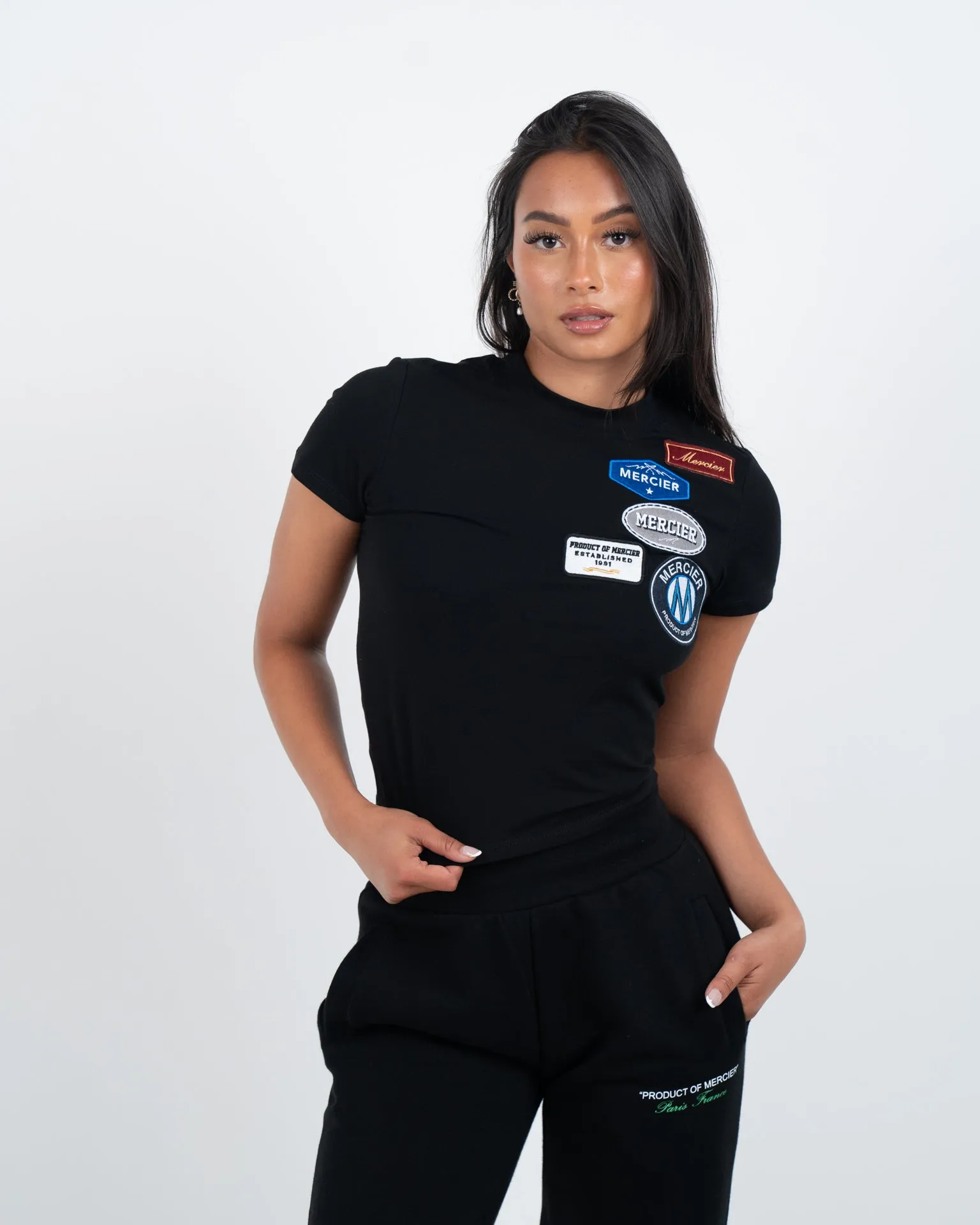 Womens Mercier Black Fitted OG T-Shirt
