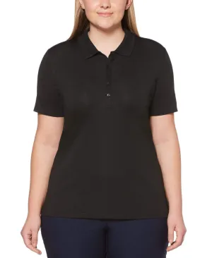Womens Plus Micro Hex Polo