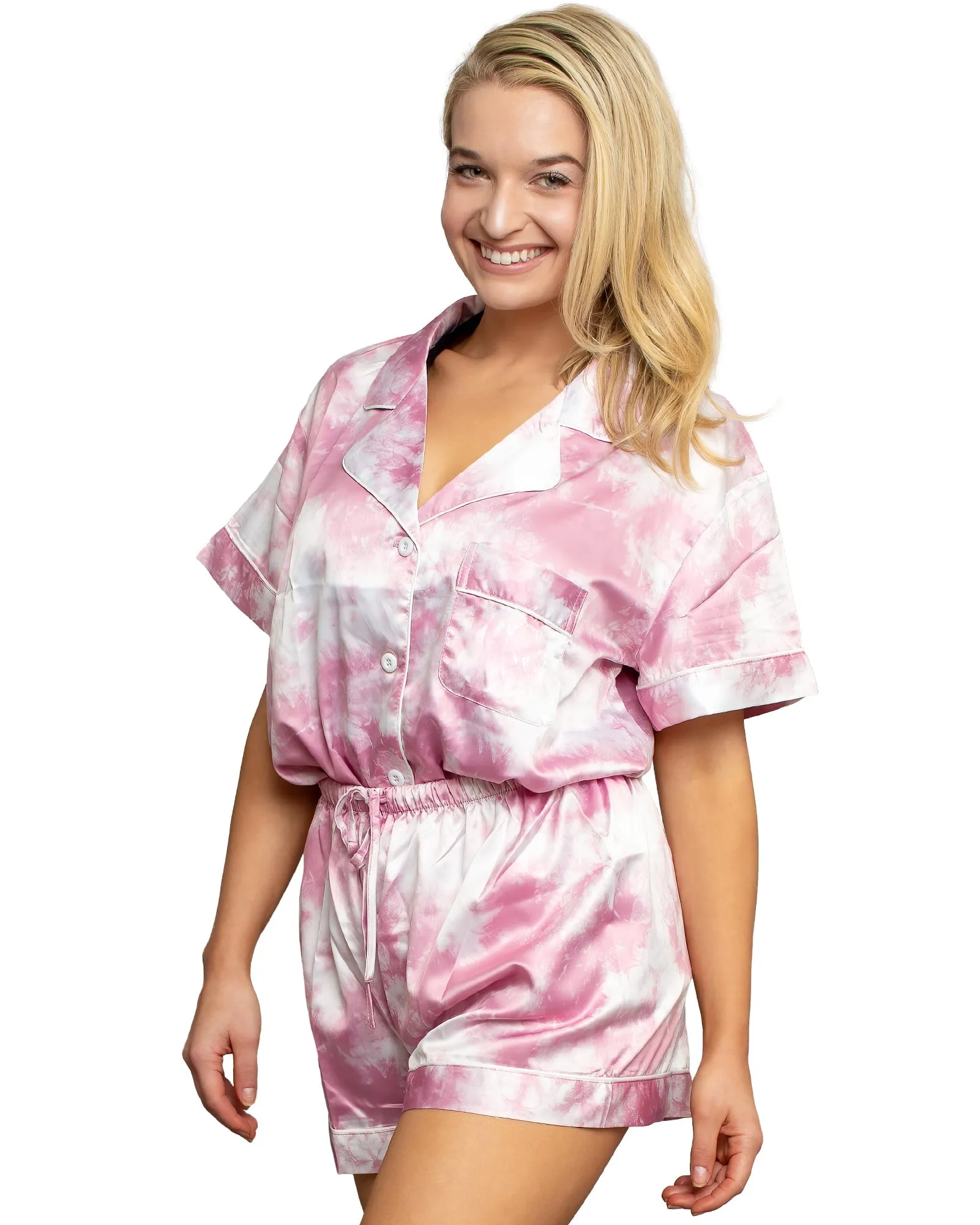 Women's Short Tie Dye Pajama Set Monogram
