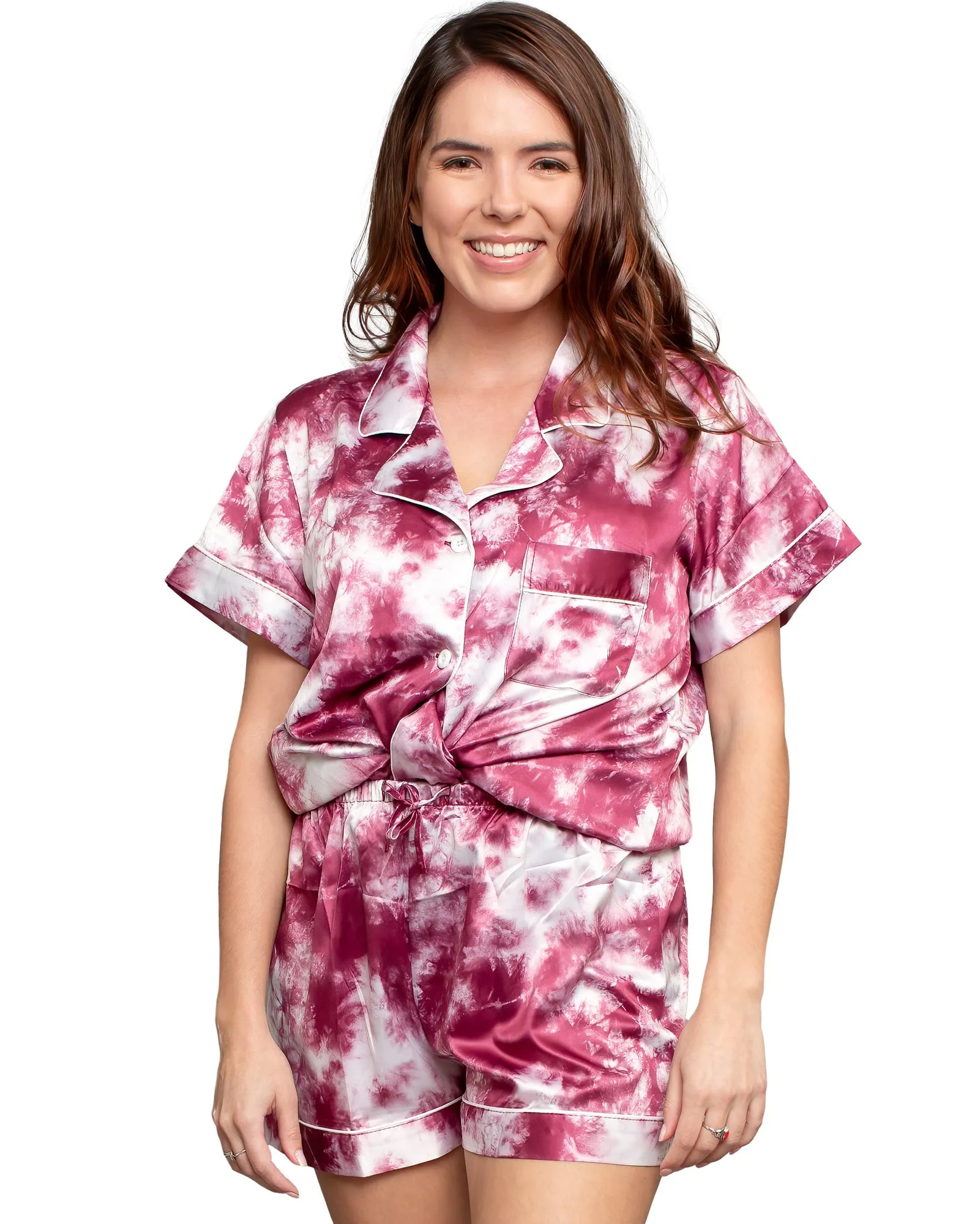 Women's Short Tie Dye Pajama Set Monogram