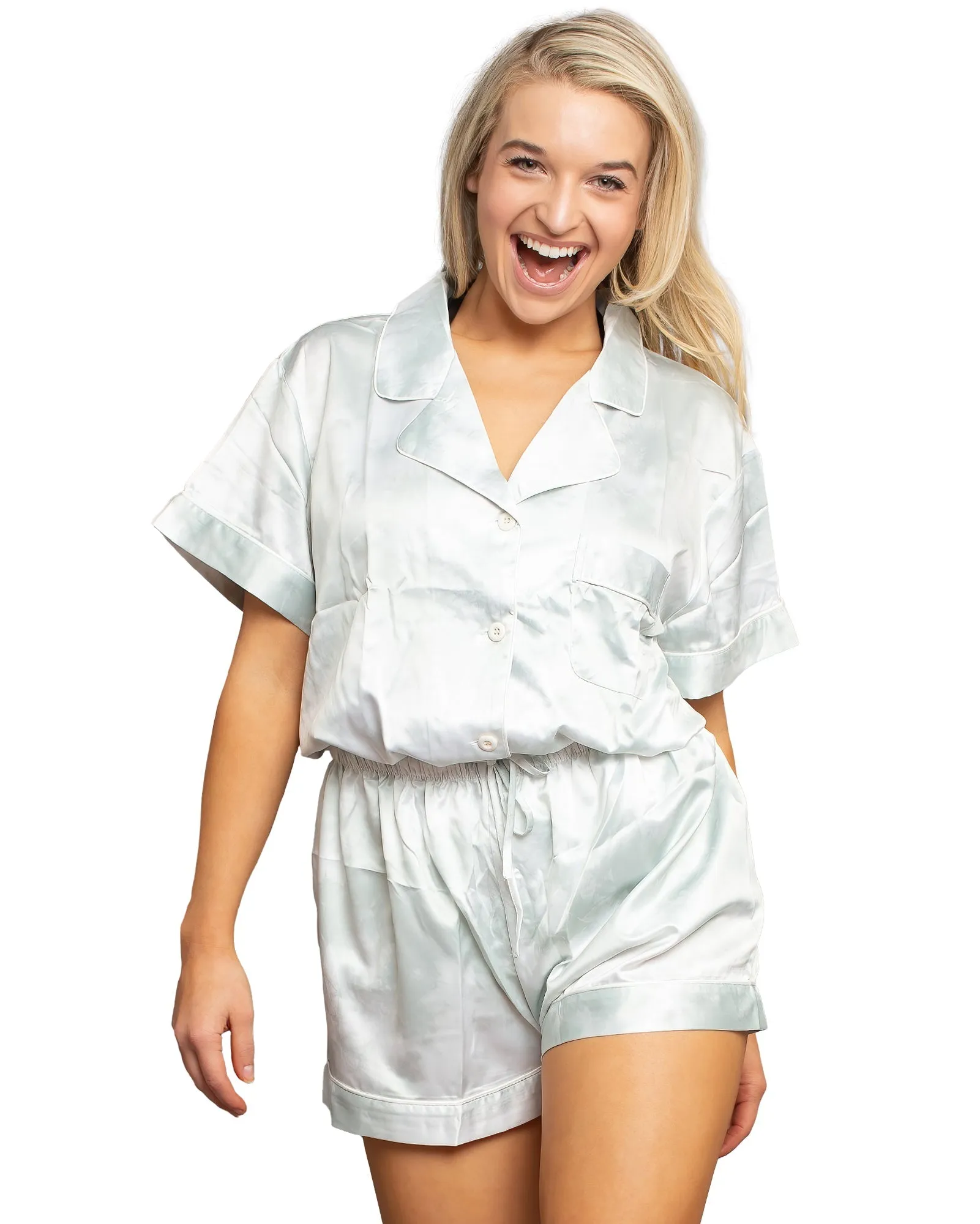 Women's Short Tie Dye Pajama Set Monogram
