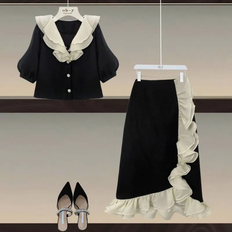 Women's Suits And Skirts Slim Two Piece Set