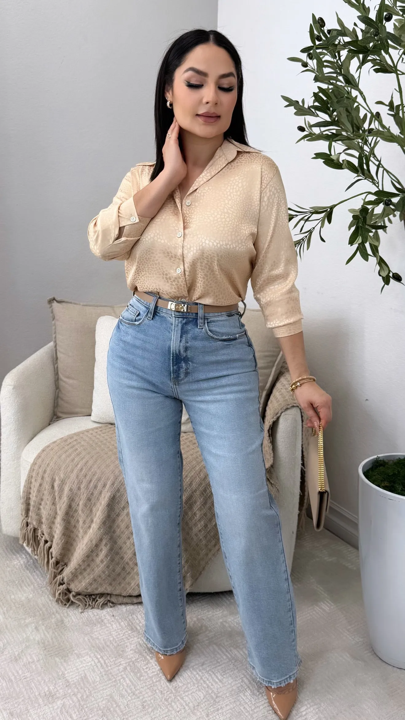 WV18789RS-LT SUPER HIGH RISE DAD JEANS
