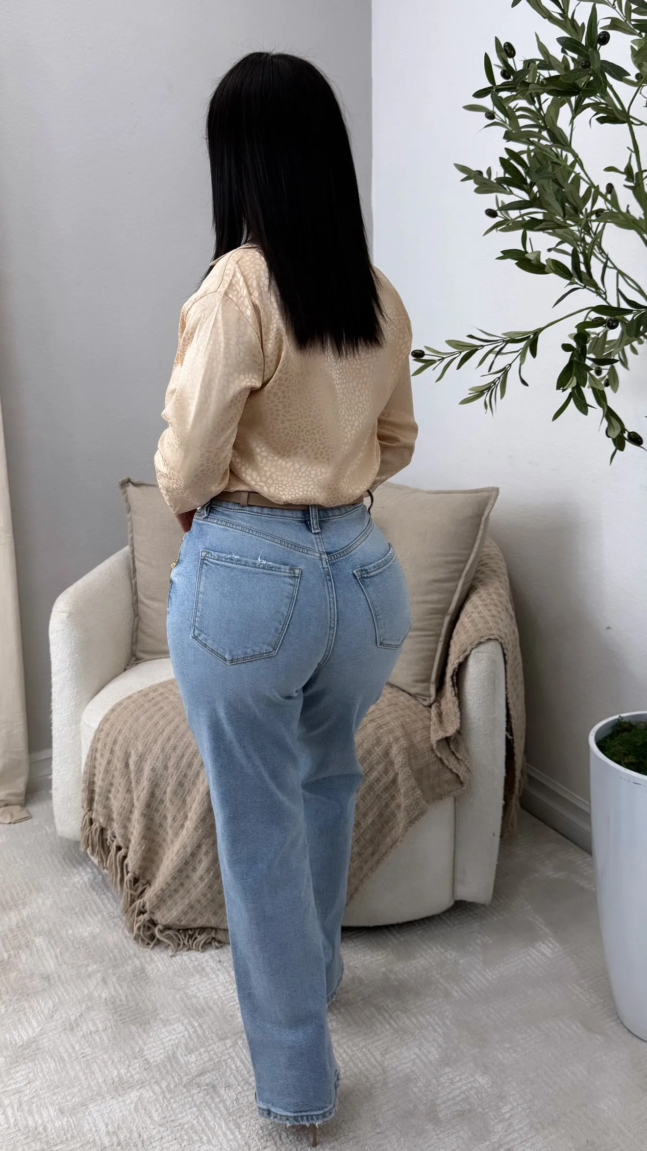 WV18789RS-LT SUPER HIGH RISE DAD JEANS