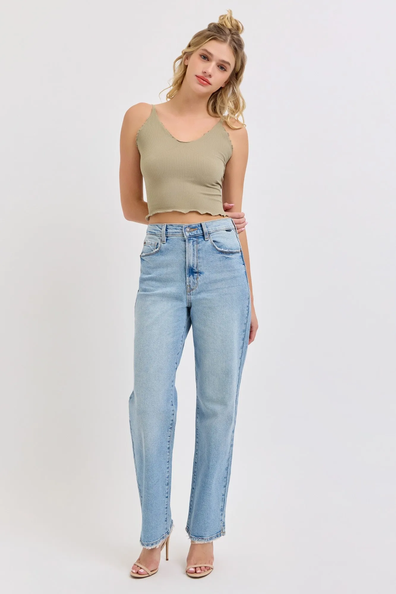 WV18789RS-LT SUPER HIGH RISE DAD JEANS