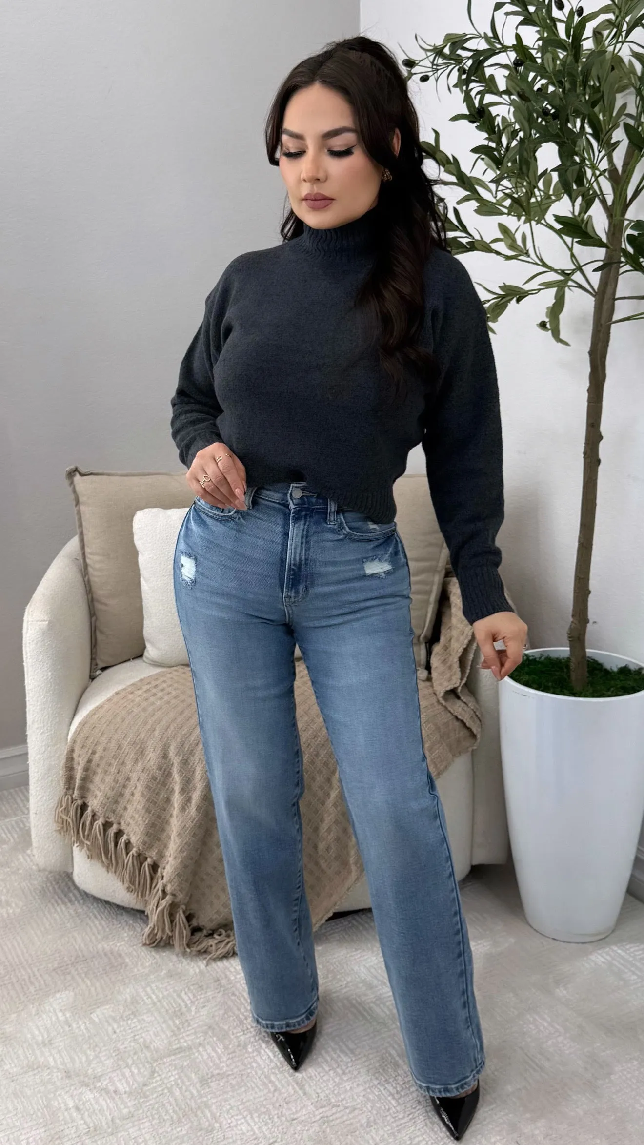 WV19195RS-MD SUPER HIGH RISE DAD JEANS