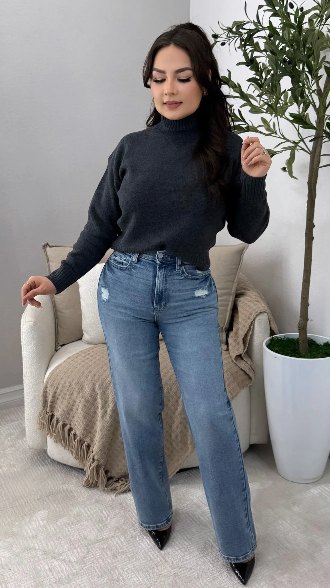WV19195RS-MD SUPER HIGH RISE DAD JEANS