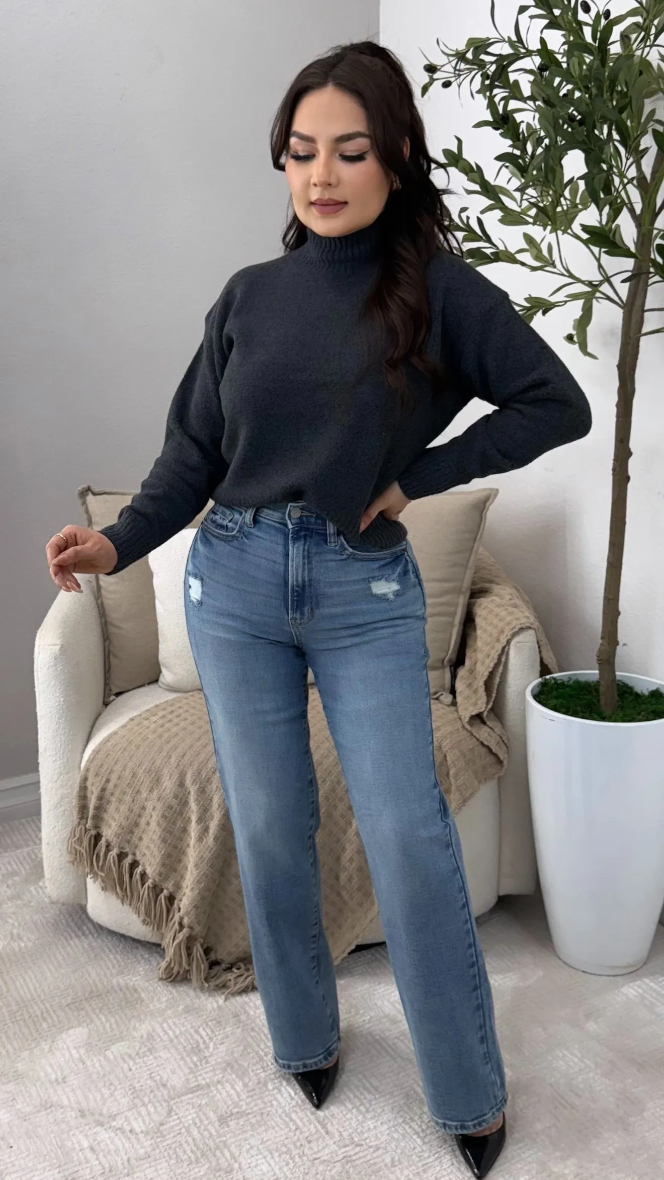 WV19195RS-MD SUPER HIGH RISE DAD JEANS