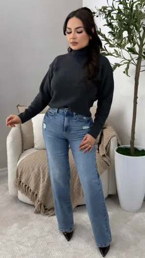 WV19195RS-MD SUPER HIGH RISE DAD JEANS