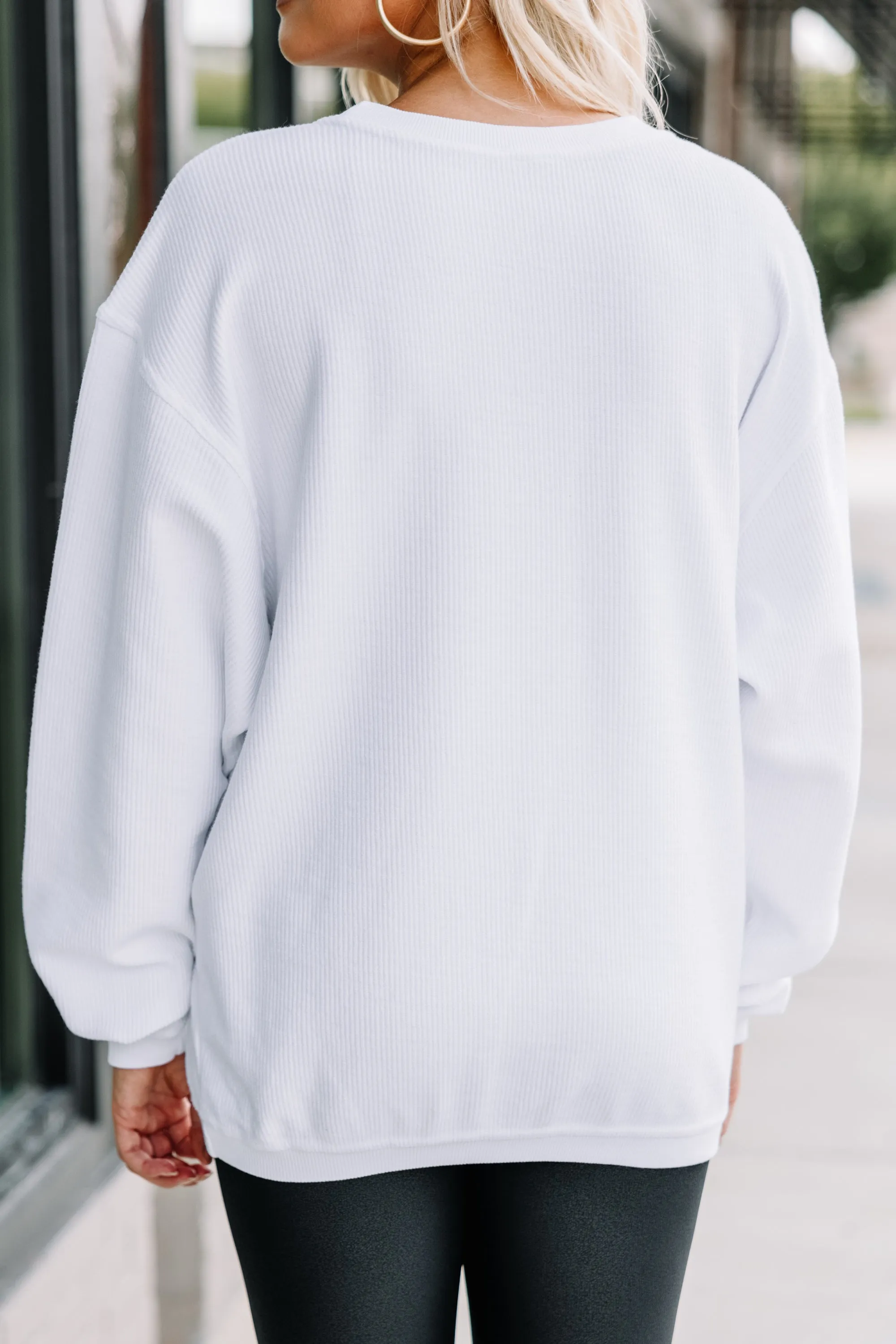 You're So Classic White Corded Sweatshirt