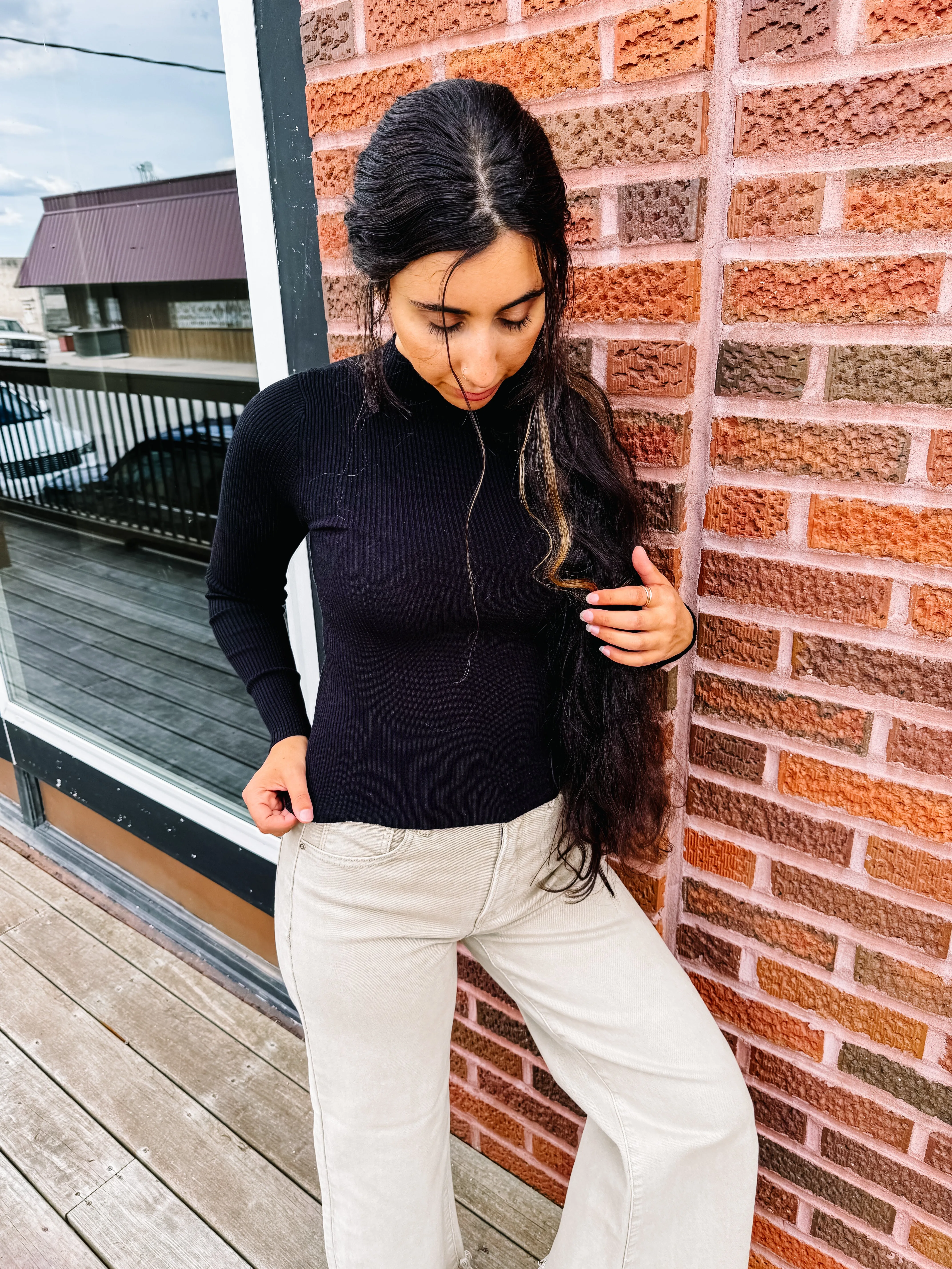 Zara-Mock Neck Long Sleeve Sweater